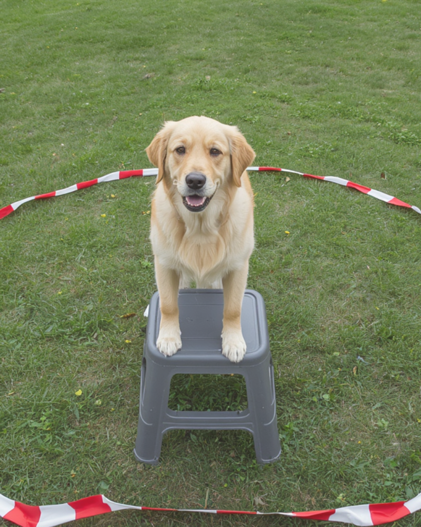 Hund arbeitet konzentriert am Kreis als Mensch-Hund-Team